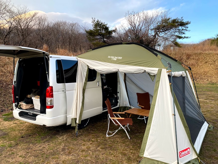 v1780 カーサイドテント 車テント オートキャンプ 白
